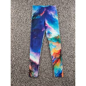 Colorado Threads Girls Sz XL Athletic Leggings Colorful Mountain Sunset Print